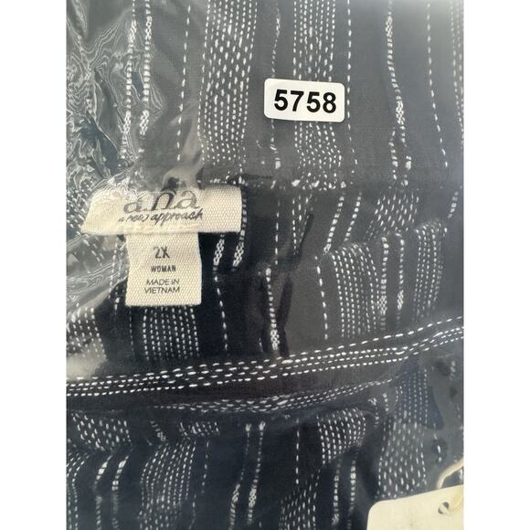 NWT a.n.a. Linen Blend Shorts Women Plus Size 2X High Waist Tie Beach Boho #5758 - Picture 14 of 14